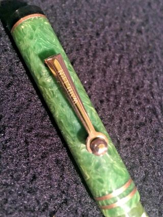 RARE Wahl Signature Fountain Pen Jade Green With 14K Nib & Rollerball Clip 2