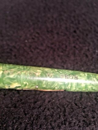 RARE Wahl Signature Fountain Pen Jade Green With 14K Nib & Rollerball Clip 6