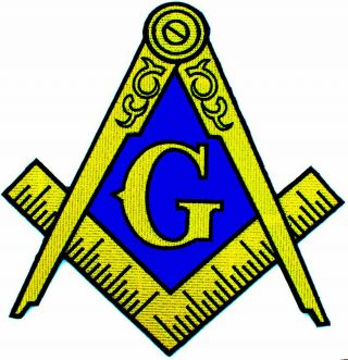 Masonic Embroidered Patch Iron - On Freemason Square Compass Mason 10 Inch