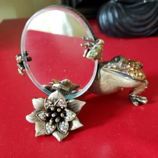 Jay Strongwater Frog Mirror Swarovsky Crystals