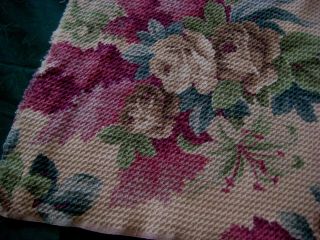 Barkcloth Vintage 1940s Fabric Floral Muted Colors Textured Lilac Rose 45 X 78