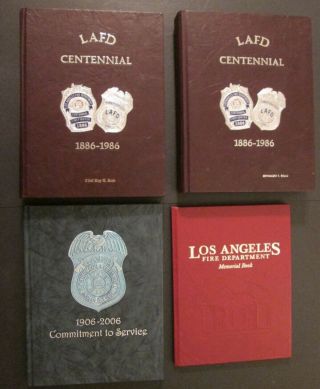 Four (4) Los Angeles Fire Department L.  A.  F.  D.  Books From Chief Rey Rojo 