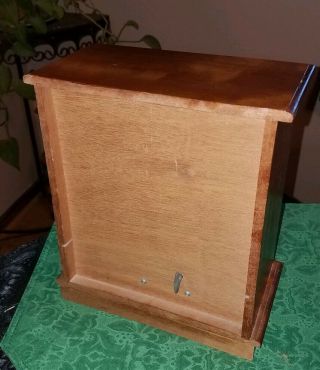 MID CENTURY MOD Vintage Wooden Musical JEWELRY BOX w/4 Drawers Double Doors 6