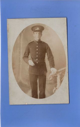 Unusual Wwi War Army Soldier In Uniform Rp Photo Morecambe Midget Postcard
