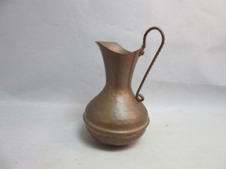 Vtg Hand Crafted Hammered Copper Miniature Pitcher