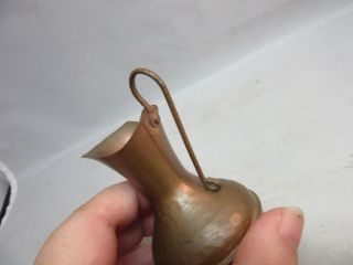 Vtg hand crafted hammered copper miniature pitcher 2