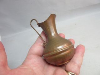 Vtg hand crafted hammered copper miniature pitcher 4