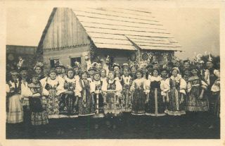 Real Photo Postcard Ex - Yugoslavia Slovakia Czech R.  Traditional Folk Costumes