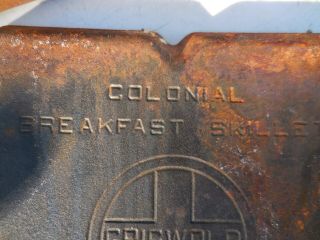 Vintage Cast Iron Griswold Colonial Breakfast Skillet 666 8