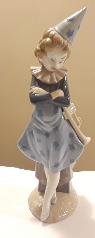 Lladro Clown With Trumpet 5060 Figurine 1980 Rare Porcelain
