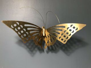 Vintage Brass Butterfly Set Of Three Wall Decor Mid Century By Price Products 4