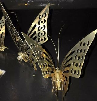 Vintage Brass Butterfly Set Of Three Wall Decor Mid Century By Price Products 7