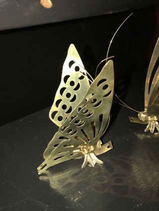 Vintage Brass Butterfly Set Of Three Wall Decor Mid Century By Price Products 8