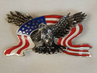 Dar Patriotic Eagle Flag Pin Pendant Pamela Wright Rare