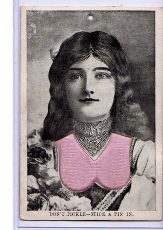 Novelty Postcard - Woman With Pincushion Breasts