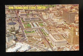 1960s Aerial View Civic Center San Francisco Ca Postcard California