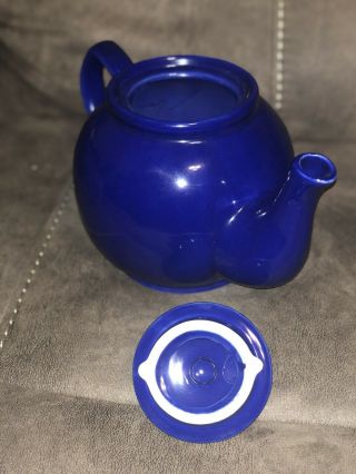 Vintage Dark Crown Stoneware Teapot with Lid Tea Server in Cobalt Blue VGC 5