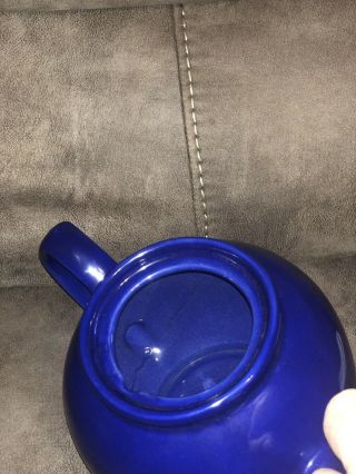 Vintage Dark Crown Stoneware Teapot with Lid Tea Server in Cobalt Blue VGC 6