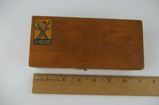 Vintage X - Acto Tool Kit With Wooden Case 2