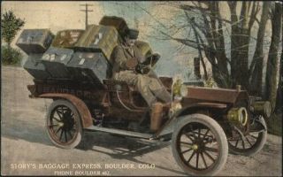 Storys Baggage Express Boulder County Colorado 1910s Auto Phone 652 Postcard Co