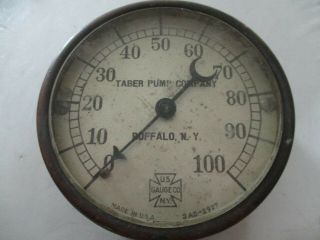 Vintage Taber Pump Co.  Pressure Gauge 3ad - 2927 Buffalo,  Ny