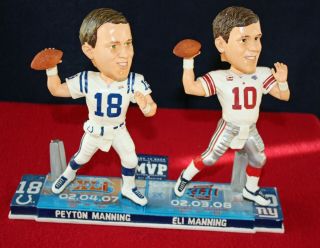 Peyton Manning & Eli Manning Bowl Mvp Bobble Head Box