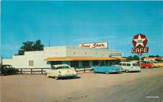 Autos 1950s Roadside Lone Star Coffee Shop Bowie Arizona Petley Postcard 10496