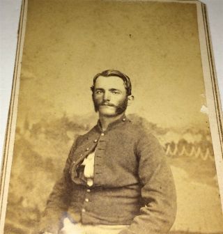 Rare Antique American Civil War Union Soldier,  Shell Jacket Tennessee Cdv Photo