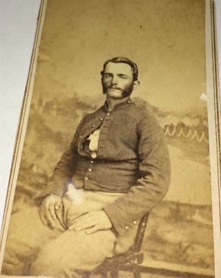 Rare Antique American Civil War Union Soldier,  Shell Jacket Tennessee CDV Photo 3