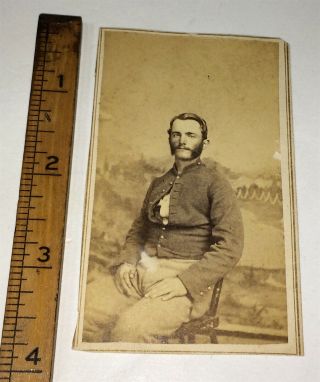 Rare Antique American Civil War Union Soldier,  Shell Jacket Tennessee CDV Photo 5