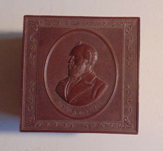 James Garfield 1880 Campaign Political 3 - D Advertising Box Illinois Wood Antique