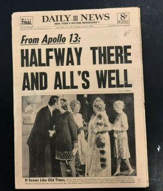 1970 April 13th N.  Y.  Daily News Newspaper Apollo 13 Halfway To Moon Pgs 1 - 84