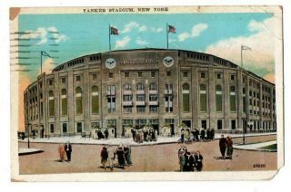 Nyc York City Yankees Yankee Stadium Baseball Field Scene Postcard