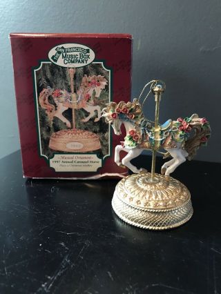 Rare San Francisco Music Box Company 1997 Carousel Horse Christmas Ornament Box