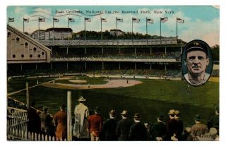Nyc York City Yankees Polo Grounds Baseball Stadium Player Postcard
