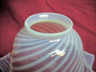 Old Vaseline Opalescent Swirl Art Glass Lamp Shade Light Globe 2 1/8” Fitter 4