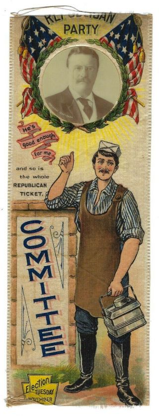 Teddy Roosevelt - Pa Republican Party Picture Campaign Ribbon