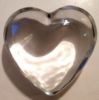 Vintage Lead Crystal Heart Art Glass Collectible Paperweight