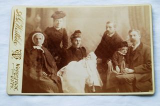 Cabinet Photo - Family Group Of 7,  Post Mortem Baby?,  Woodstock Ontario