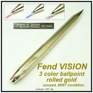 Fend Vision,  3 Color Ballpoint,  Rolled Gold,  Fresh Lamy M 21 Refills