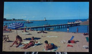 Postcard Bathing Beach Chappaquiddick Beach Club Edgartown Massachusetts Ma