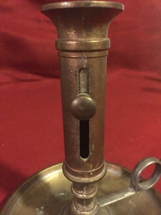 Vintage Brass Finger Loop Candle Holders with Push Up - Patina 3