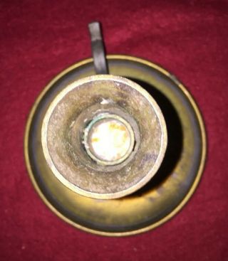 Vintage Brass Finger Loop Candle Holders with Push Up - Patina 5