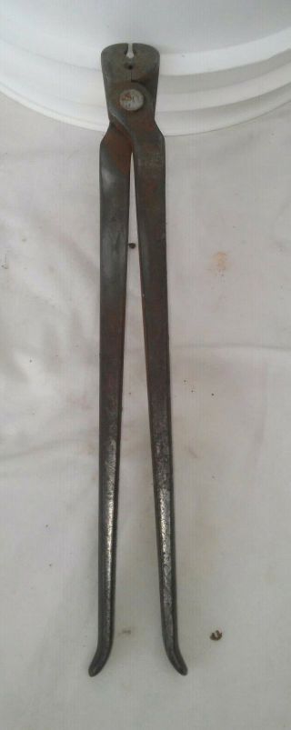 Vintage Ge Blacksmith Farrier Nail Puller Tongs Pliers 12”
