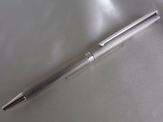 S.  T.  Dupont Classique Ball Point Pen Silver Plated Barley