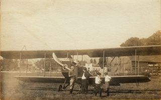 Rutland,  Vt Rppc Close - Up Of Us Army Flying Circus Airplane 1920