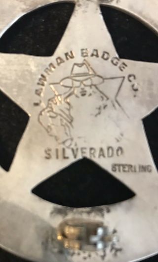 Sterling Silver Villisca Iowa Marshal Circle Star. 3