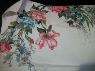 Bark Cloth Material Flower Print Fabric 1.  5 yards Vintage MT171 4