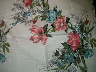 Bark Cloth Material Flower Print Fabric 1.  5 yards Vintage MT171 6