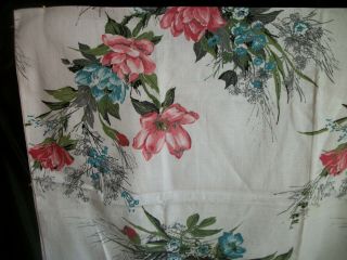 Bark Cloth Material Flower Print Fabric 1.  5 yards Vintage MT171 8